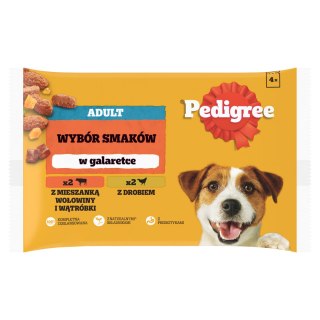 Pedigree Mokra Karma Dla Dorosłych Psów W Galaretce (Z Wołowiną, Z Drobiem) 4x100g