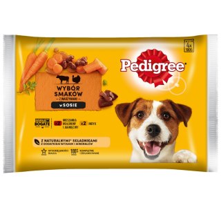 Pedigree Mokra Karma Dla Dorosłych Psów W Sosie (Z Wołowiną I Jagnięciną, Z Indykiem I Marchewką) 4x100g