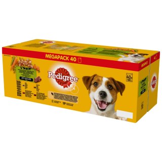 Pedigree Mokra Karma Dla Dorosłych Psów Saszetka Mix Smaków (Z Kurczakiem I Warzywami, Z Wołowiną I Warzywami, Z Indykiem I Marc